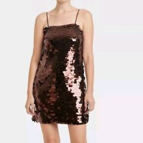 NWT A New Day xs brown sequin mini dress - Picture 1 of 4